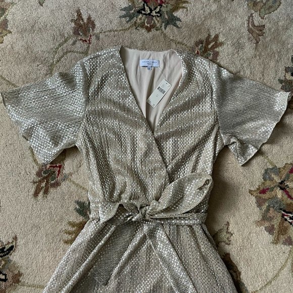 NWT Anthro Waverly Grey Mini Dress - Picture 5 of 7